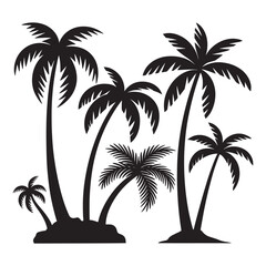 Fototapeta premium Palm Trees Silhouette Illustration