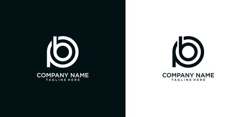 minimal initial letter bp pb simple vector design isolated background