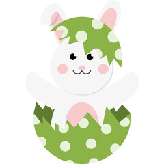 Cute Easter Bunny in Eggshell