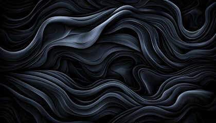 Obraz premium Abstract dark gray flowing waves, smooth curves, elegant design