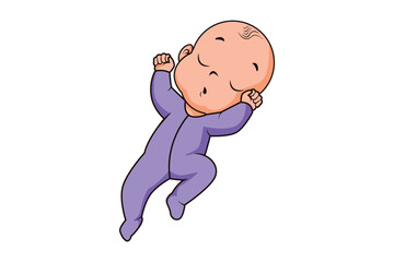 Cute Baby Girl Character Vector Illustration