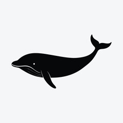 A dolphin fish for t-shirt design or silhouette fish on white background.