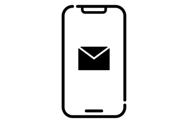 メールのアイコンが表示されたスマホのイラスト