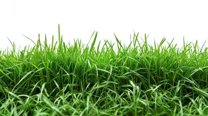 Obraz premium Vibrant green grass blades against a bright, clean white background