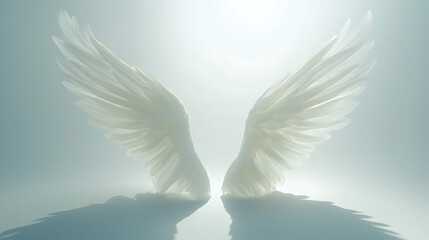 "Pure White Angel Wings Isolated on Transparent Background – Ethereal and Divine Feathered Wings"

