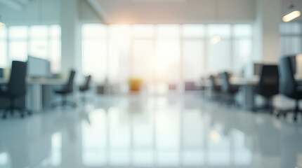 empty white business office with blurred background