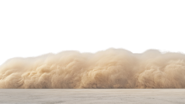 Realistic sandstorm effect isolated on transparent background for vfx production