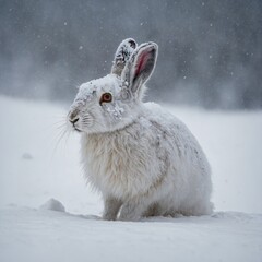 Obraz premium rabbit in snow