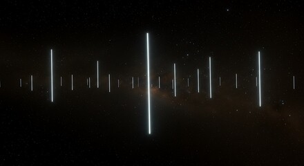 Obraz premium Illuminating Lines in Starry Space Creating a Unique Celestial Scene