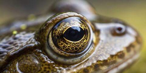 Captivating macro view of a frog's eye natural habitat close-up photography detailed focus nature's intricacies