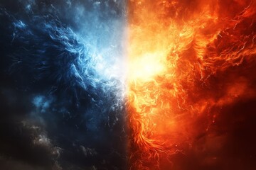Fototapeta premium versus wallpaper, heaven and hell, good vs evil, light and darkness background, for match competition