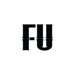FU monogram logo design letter text name symbol monochrome logotype alphabet character simple logo