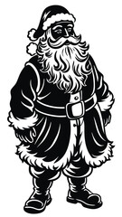 Fototapeta premium Christmas Santa claus wiht gift silhouette vector