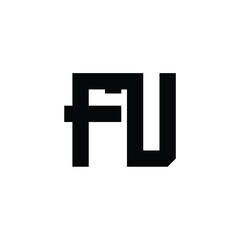 Obraz premium FU monogram logo design letter text name symbol monochrome logotype alphabet character simple logo