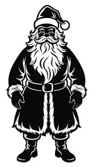 Fototapeta premium Silhouette Santa Claus Christmas holiday Silhouette of Santa Claus Vector illustration