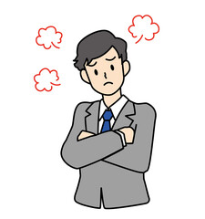 怒るスーツの男性