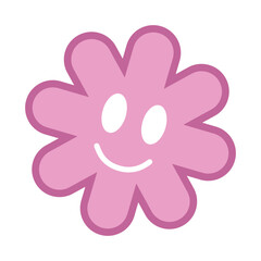 Cute Pink Flower Character Illustration