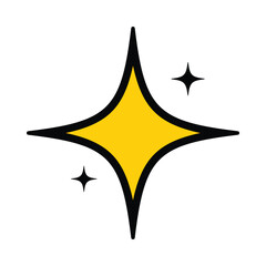 Shining yellow star  flat design illustration
