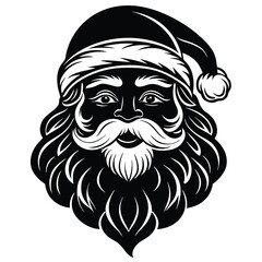 Obraz premium Black silhouette of a Santa Claus in white background
