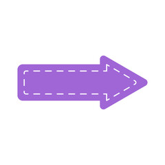 Purple Arrow Graphic with Dotted Outline