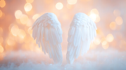 "Pure White Angel Wings Isolated on Transparent Background – Ethereal and Divine Feathered Wings"

