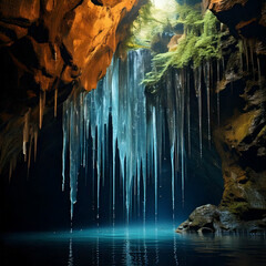 AI1963_鍾乳洞と水滴