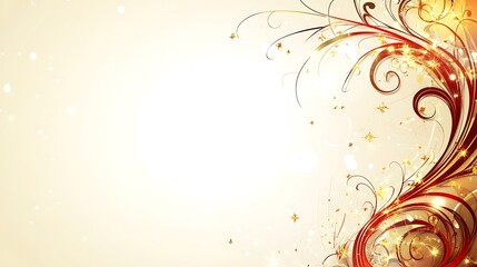 Elegant Red Gold Floral Design Background