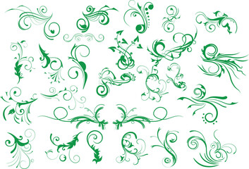 Calligraphic swirl flourish. Modern swirling flourishes, wreath, romantic card decorative swirl and wedding card decor curls swirles dividers set. Black curly thin lines, filigree ornaments baroque