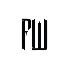 FW monogram logo design letter text name symbol monochrome logotype alphabet character simple logo