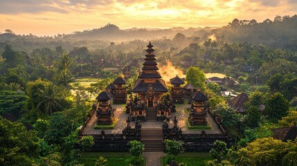 Majestic Ulun Danu Temple at Sunrise in Bali