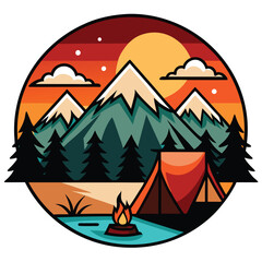 Camping vector illustration
