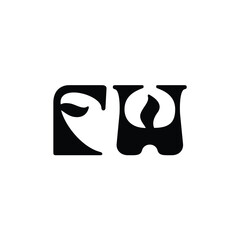 FW monogram logo design letter text name symbol monochrome logotype alphabet character simple logo