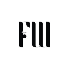 FW monogram logo design letter text name symbol monochrome logotype alphabet character simple logo