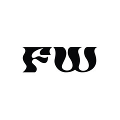 FW monogram logo design letter text name symbol monochrome logotype alphabet character simple logo