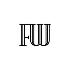 FW monogram logo design letter text name symbol monochrome logotype alphabet character simple logo