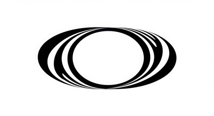 Abstract Black and White Circular Optical Illusion Design