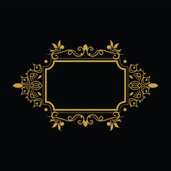 Luxury vintage floral frame decoration element art