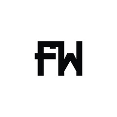 Obraz premium FW monogram logo design letter text name symbol monochrome logotype alphabet character simple logo