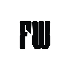 FW monogram logo design letter text name symbol monochrome logotype alphabet character simple logo