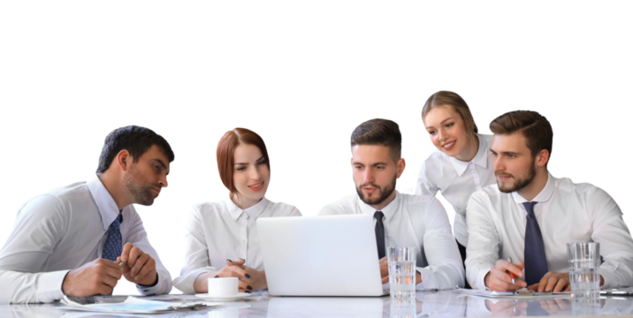 business colleagues discussing new opportunities on a transparent background