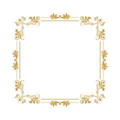 Vintage frame and border golden square ornament element art