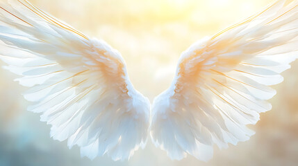 "Pure White Angel Wings Isolated on Transparent Background – Ethereal and Divine Feathered Wings"

