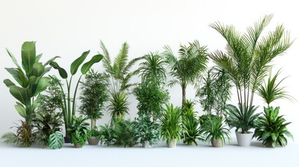 Obraz premium Lush Tropical Plants Collection: A Diverse Array of Indoor Greenery