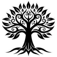 vector tree silhouette