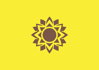 Fototapeta premium Sunflower Logo – A radiant sunflower design, symbolizing positivity, energy, and growth.