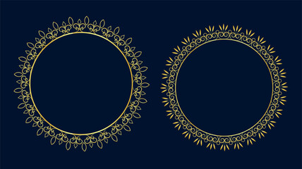 golden frame on blue background