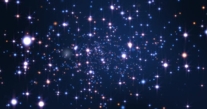 Countless luminous particles are flying around. Repeatable videos