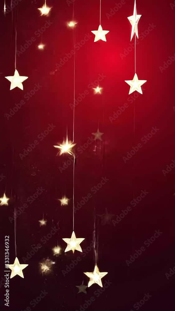Poster a red background with a white star in the middle. the star is surrounded by a red border