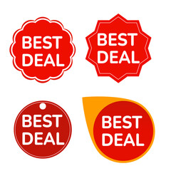 Set of Promotional Sale Badges and Discount Labels in Flat Design