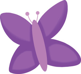 Cute purple butterfly collage cartoon